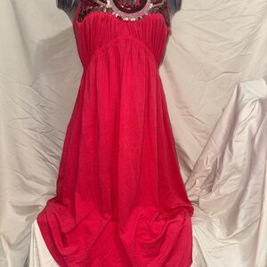 Bailey Blue Strapless Red Dress with Sequin Detail Size L